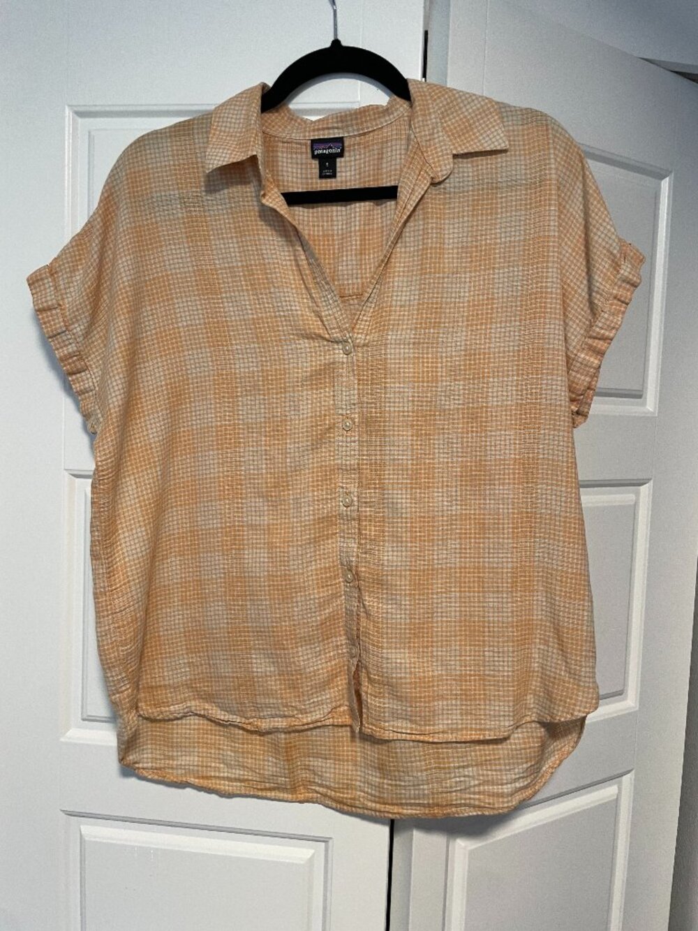 Patagonia Orange Collared Blouse